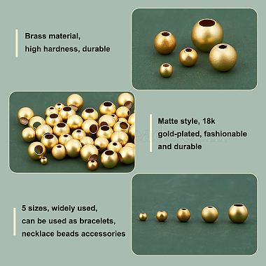 Elite 250Pcs 5 Style Brass Beads(KK-PH0009-28)-4