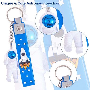 3 шт. космонавт брелок милый космический брелок для рюкзака бумажник автомобильный брелок украшение детская космическая вечеринка сувениры(JX317B)-3