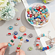100Pcs 2 Style Polymer Clay Rhinestone & Resin European Large Hole Beads with Silver Color Plated Brass Cores(FPDL-NB0001-04)-3