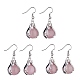 Boucles d'oreilles pendantes en quartz rose naturel(EJEW-A092-09P-18)-1