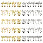 20Pcs 2 Colors Alloy Pendants, Bowknot Charms, Mixed Color, 25x22x6mm, Hole: 1.6mm, 10pcs/color(FIND-HS0001-67)