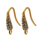 304 Stainless Steel Rhinestone Earring Hooks, DIY Earring Accessories, Real 18K Gold Plated, 15.5x14x3.5mm, Hole: 1.6mm(STAS-D310-01G-01)
