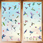 8Pcs 8 Styles Rectangle Plastic Window Stickers, Waterproof 3D Laser Glass Window Decals for Window Decoration, Bird, 200x145mm, 1pc/style(DIY-WH20015-003)
