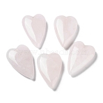Natural Rose Quartz Pendants, Love Heart Charms, 38.5~39.5x25~25.5x9mm, Hole: 1.8mm(X-G-D087-02A)