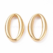 304 Stainless Steel Linking Ring Pendants, Oval Ring, Golden, 16x10x2.5mm, Inner Diameter: 4mm(STAS-B024-31G)