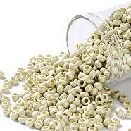TOHO Round Seed Beads, Japanese Seed Beads, (PF558F) PermaFinish Silver Metallic Matte, 8/0, 3mm, Hole: 1mm, about 1110pcs/50g(SEED-XTR08-PF0558F)