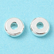 Brass Beads, Cadmium Free & Lead Free, Long-Lasting Plated, Disc, Silver, 6x2mm, Hole: 1.8mm(KK-D032-01G-S)