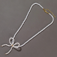 Glass Bowknot Necklace for Women(WA7912-1)