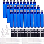 Glass Essential Oil Empty Perfume Bottle, with Roller Ball and Plastic Caps and 3ML Disposable Plastic Dropper Set Transfer Graduated Pipettes, Sienna, 1.6x9.15cm, 10ml/bottle(CON-BC0004-38)