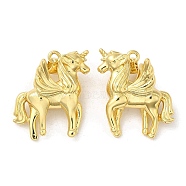 Rack Plating Brass Pendants,  Lead Free & Cadmium Free, Long-Lasting Plated, Horse, Real 18K Gold Plated, 23x23x15mm, Hole: 1mm(KK-C030-02G)