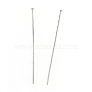 304 Stainless Steel Flat Head Pins, Stainless Steel Color, 50mm, Pin: 0.8mm, Head: 1.5mm(STAS-E147-10P)