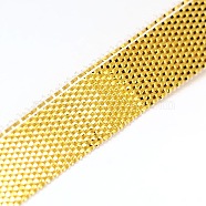 Mesh Ribbons, for Gift Packaging, Gold, 8mm, about 50yards/roll(150 feet/roll)(SRIB-A012-01G)