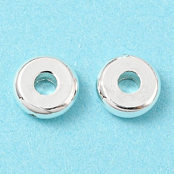 Brass Beads, Cadmium Free & Lead Free, Long-Lasting Plated, Disc, Silver, 6x2mm, Hole: 1.8mm(KK-D032-01G-S)