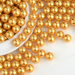 Imitation Pearl Acrylic Beads, No Hole, Round, Goldenrod, 6mm, about 5000pcs/bag(OACR-S011-6mm-Z32)