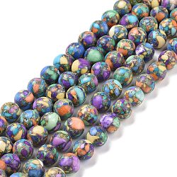 Assembled Natural & Dyed Magnesite Beads, Round, Colorful, 10mm, Hole: 1.2mm, about 38pcs/strand, 14.96''(38cm)(G-L575-02I)