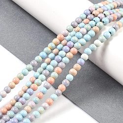 Natural Rainbow Alashan Agate Beads Strands, Dyed, Round, 4mm, Hole: 0.8mm, about 107pcs/strand, 15.75 inch(40cm)(G-G806-04-4mm-01)