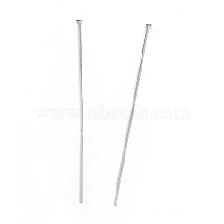 Tarnish Resistant 304 Stainless Steel Flat Head Pins, Stainless Steel Color, 50mm, Pin: 0.8mm, Head: 1.5mm(STAS-E147-10P)