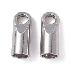 Tarnish Resistant 304 Stainless Steel Cord Ends, End Caps, Stainless Steel Color, 12x5mm, Hole: 3mm, Inner Diameter: 4mm(STAS-H153-08P)