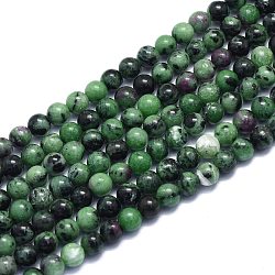 Natural Ruby in Zoisite Beads Strands, Round, 6~6.5mm, Hole: 0.8mm, about 60pcs/Strand, 14.96 inches(38cm)(G-K310-C10-6mm)