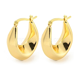 Rack Plating Brass Hoop Earrings, Long-Lasting Plated, Lead Free & Cadmium Free, Oval, Real 18K Gold Plated, 31x13x24mm(EJEW-M247-09G)