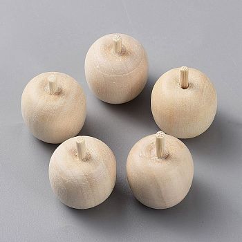 DIY Wood Display Decorations, Unfinish Wood, Apple, 1.95~2x2.6~2.8cm