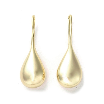 Brass Dangle Earrings, Teardrop, Golden, 34x11x10mm