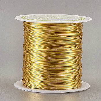 Round Copper Wire Copper Beading Wire for Jewelry Making, Long-Lasting Plated, Gold, 20 Gauge, 0.8mm, about 26.24 Feet(8m)/roll
