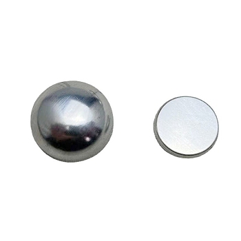 Alloy Buttons, for Clothes, Half Round, Platinum, 14mm