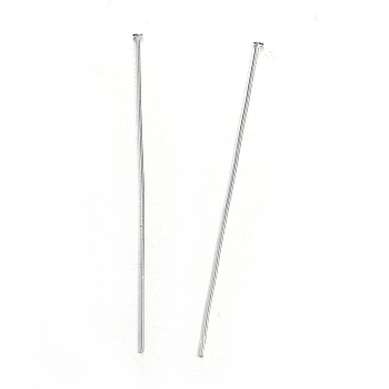 304 Stainless Steel Flat Head Pins, Stainless Steel Color, 50mm, Pin: 0.8mm, Head: 1.5mm