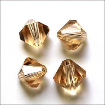 Imitation Austrian Crystal Beads, Grade AAA, Faceted, Bicone, Goldenrod, 8x8mm, Hole: 0.9~1mm