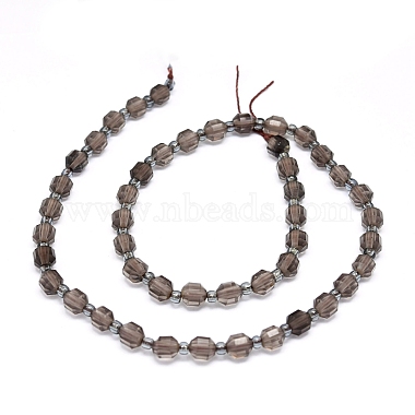Chapelets de perles de quartz fumées naturelles(G-O201B-37)-2
