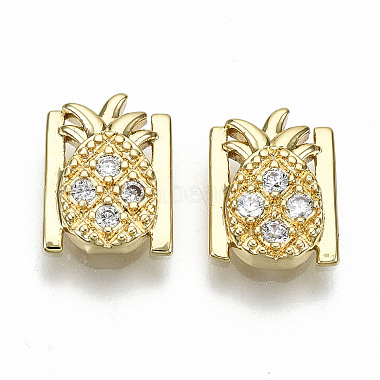 Real 16K Gold Plated Clear Fruit Brass+Cubic Zirconia Cabochons
