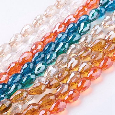 15mm Mixed Color Drop Electroplate Glass Beads
