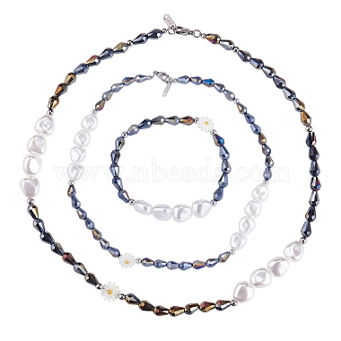 Black Flower Shell Bracelets & Necklaces