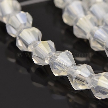 Faceted Bicone Electroplate Glass Beads Strands(EGLA-P016-3mm-AB01)-3