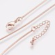 Long-Lasting Plated Brass Snake Chain Necklaces(NJEW-K112-04RG-NF)-1