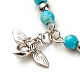 304 bracelet de cheville breloque abeilles en acier inoxydable avec perles rondes en jade blanc naturel pour femme(AJEW-AN00498-02)-5