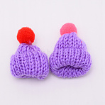 Handmade Wool Woven Hat Decoration, DIY Craft Decoration, Medium Purple, 45x25mm, Inner Diameter: 10mm.(DIY-WH0176-47J)