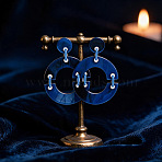Acrylic Stud Dangle Earrings for Women, Round, Prussian Blue, 48x70mm(FS-WG3F524-03)
