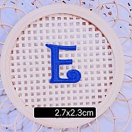 (Clearance Sale)Computerized Embroidery Cloth Self Adhesive Patches, Stick on Patch, Costume Accessories, Letter, Blue, E:27x23mm(FIND-TAC0002-02E)