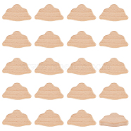 Olycraft 1 Set Unfinished Wooden Chips, Cloud, 54x33x10mm, 20pcs/set(WOOD-OC0003-98C)