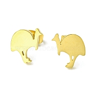 Cute Little Animal Theme 304 Stainless Steel Stud Earrings, Bird, 10.5x11.5mm(EJEW-B041-04A-G)