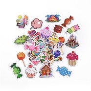 50Pcs Cartoon Lollipop Paper Sticker Label Set, Adhesive Label Stickers, for Suitcase & Skateboard & Refigerator Decor, Mixed Color, 23~79x37~75x0.3mm(DIY-G066-10)