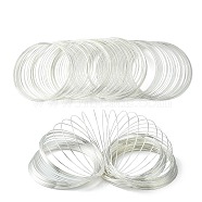 Steel Memory Wire, Round, for Collar Necklace Wrap Bracelets Making, Silver, 22 Gauge, 0.6mm, 60mm inner diameter(TWIR-YW0001-01S)