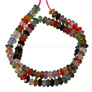 Faceted Glass Rondelle Beads Strands, Crystal Suncatcher, Mixed Color, about 6mm in diameter, 3mm thick, hole: 1mm, about 125pcs/strand, 15 inch(X-GF3x6mm-5)