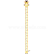 PVC Height Growth Chart Wall Sticker, for Kids Measuring Ruler Height, Giraffa, Yellow, 700x240mm, 2 sheets/set(DIY-WH0232-015)