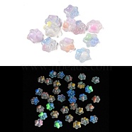 Luminous Resin Decoden Cabochons, Glow in the Dark, Triple Color Cat Paw Print, Mixed Color, 7.5x8x4mm(RESI-K036-15)