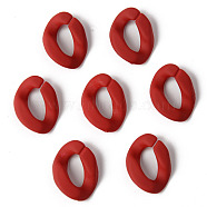 Rubberized Style Acrylic Linking Rings, Quick Link Connectors, For Curb Chains Making, Oval, Red, 18x12x4.5mm, Inner Diameter: 10x5mm(OACR-N011-002A-03)