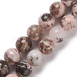 Natural Rhodonite Beads Strands, Round, 10.5~11x10.5mm, Hole: 0.8mm, about 38pcs/strand, 15.43''(39.2cm)(G-K332-A01-03)