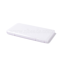 Flat Plastic Boxes, for Jewelry Storage, Rectangle, White, 10.9x18.9x1.2cm(CON-P019-02A)